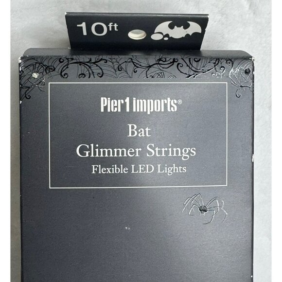 Pier 1 Imports Bat Glimmer Strings Flexible LED Lights 10ft 60 Lights Halloween - Picture 6 of 12